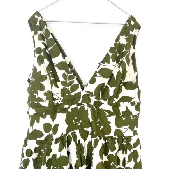 J. Crew Collection plunge-neck tiered dress in leafy floral Size 20 - Picture 3 of 11